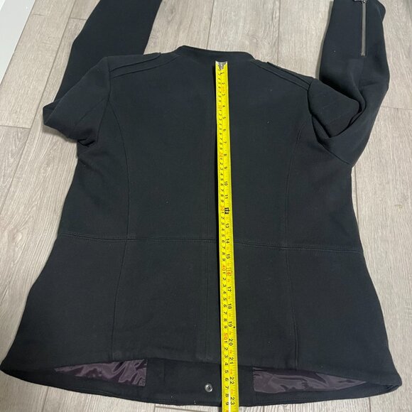 Gap Women Moto Jacket True Black Full Zip with Zip Pockets - Size Large EUC - Picture 6 of 6